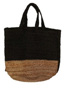 Hennep tas naturel-zwart