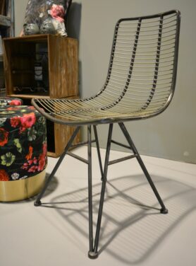 Wire chair stoel staal grijs