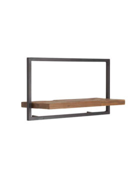 Wandrek Shelfmate teakhout metaal 35 x 65 cm