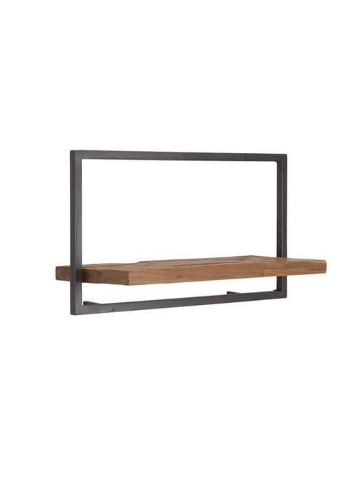 Wandrek Shelfmate teakhout metaal 35 x 65 cm