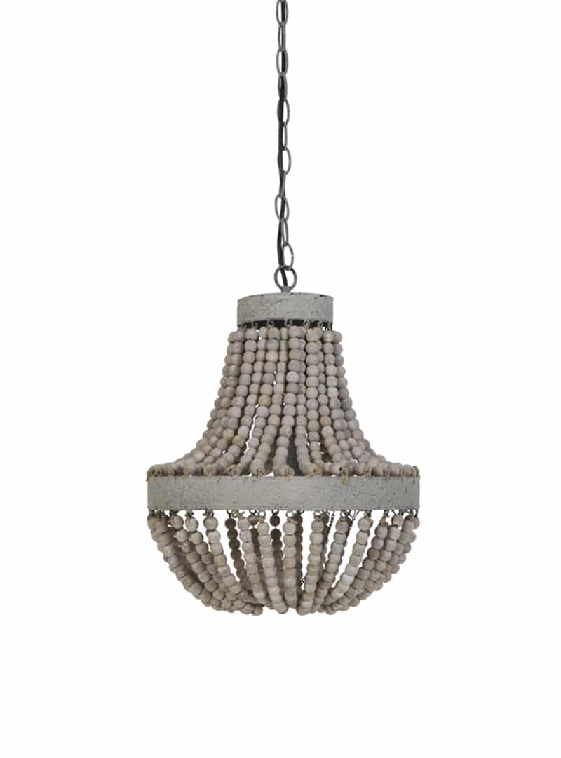 Antipoison Vakman Mevrouw Hanglamp kralen hout wit - Pure Wood