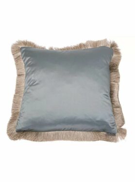 Sierkussen Claudi dafne dark mint met gouden franjes