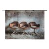 wandkleed industrieel grijs stoelen