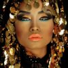 schilderij aluminium alu art arabian princess oranje met goud