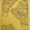Gold Map Istanbul Schilderij