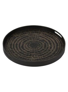 dienblad rond zwarte rand gevlekt patroon