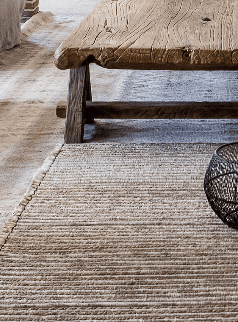 Steen Bewustzijn Associëren Vloerkleed Toscane wol met jute - Pure Wood