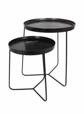 bijzettafel zwart metaal