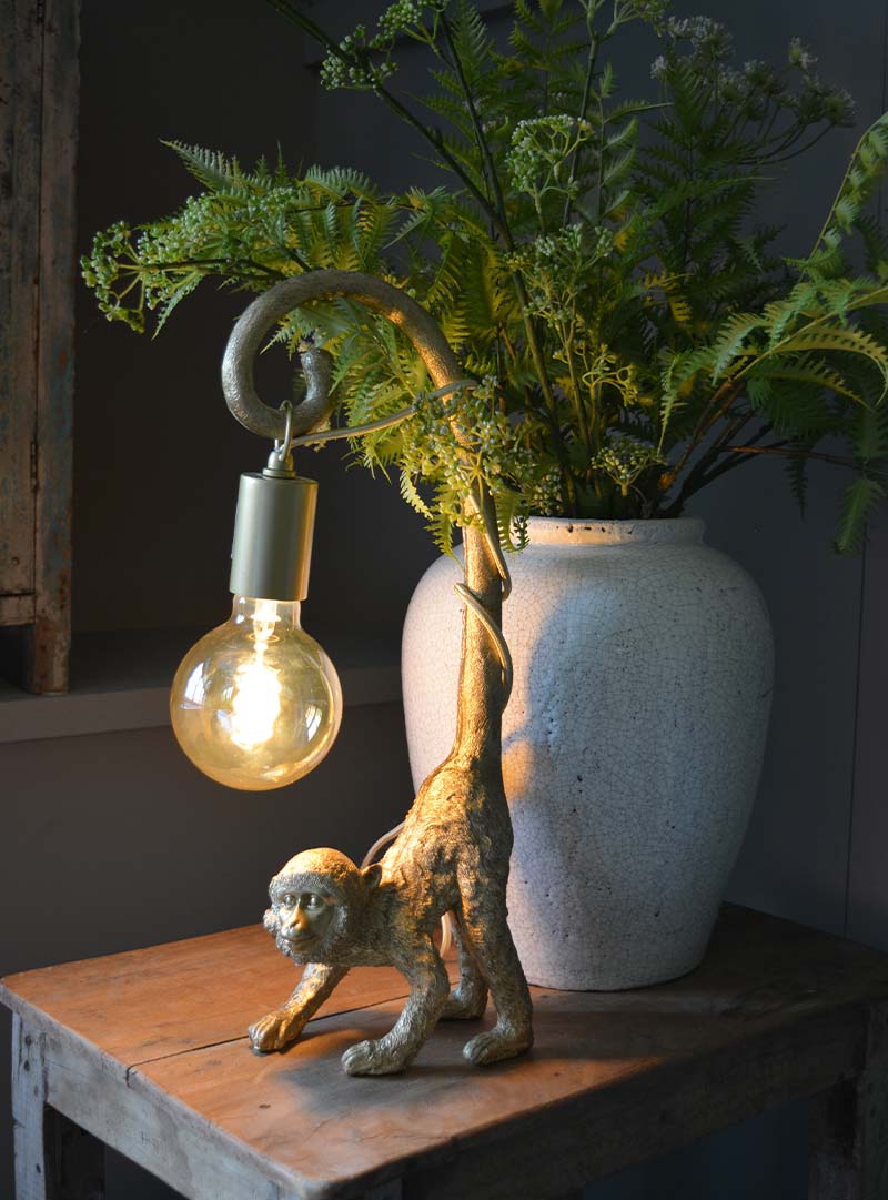Schandelijk Maak los bestrating Lamp ornament Monkey - Pure Wood