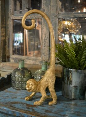 Wandornament-monkey-goud