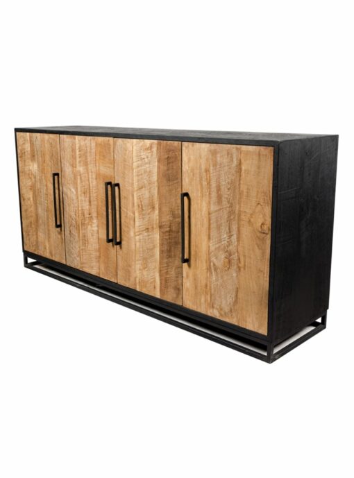 industriële houten dressoir vier deuren