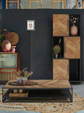 ROF009 salontafel Gusj teakhout industrieel