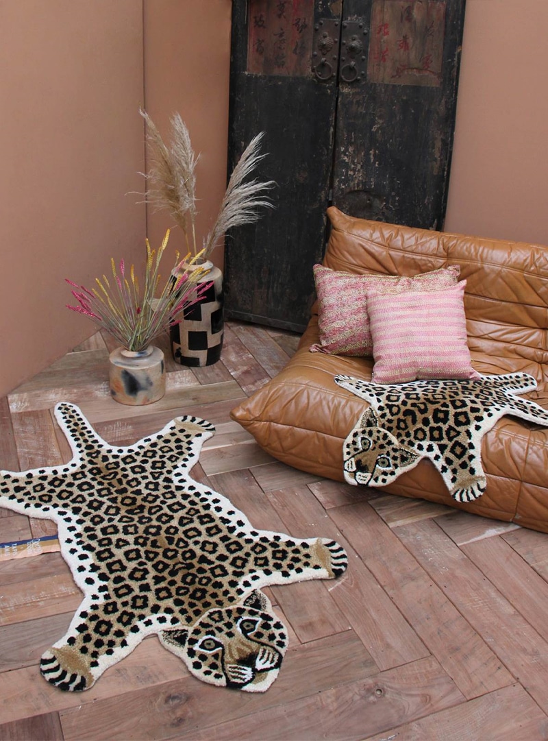 Een goede vriend elk een miljard Doing Goods vloerkleed Loony leopard - Pure Wood