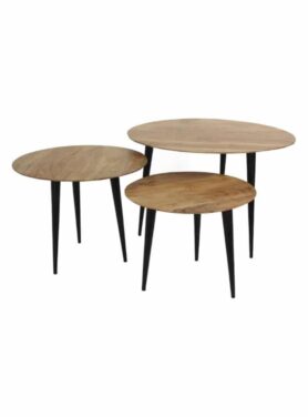 salontafel hout met zwarte poten