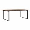 Teakhouten eettafel met zwarte poten
