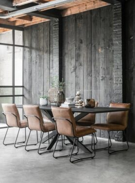 DTP HOME TIMELESS BLACK EETTAFEL CURVES 210 CM 3