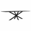 zwart houten eettafel met x poot