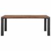 teakhouten eettafel met metalen poot