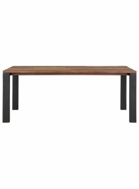 teakhouten eettafel met metalen poot