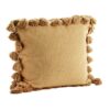 Madam Stoltz Kussenhoes met kwastjes brown sugar
