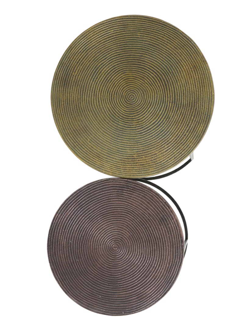 Meander Probleem Monetair Bijzettafel S/2 Ties antiek koper brons - Pure Wood