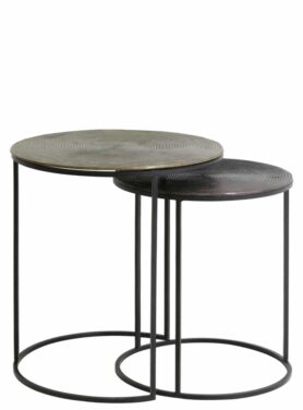 Salontafel set antiek brons en koper