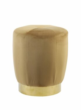 velvet poef karamel gouden rand