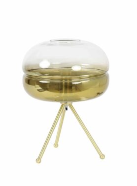 Tafellamp goud glas rond
