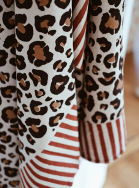 Tijgerprint Kleed Beige Rood