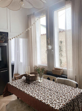 Tijgerprint Tafelkleed Beige Rood