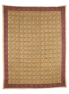 plaid bloemenprint geel met rode rand