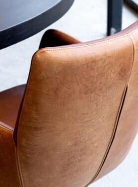 Bruin Leren Eetkamerstoel