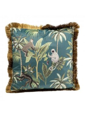 Sierkussen-jungle-met gouden randjes franjes
