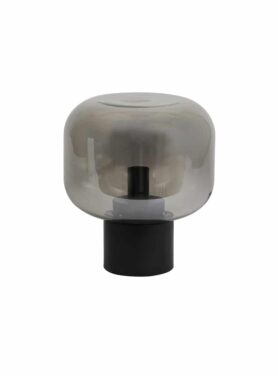 tafellamp glas smoke zwart onderstel