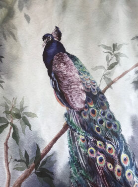 Wandkleed pauw polyester