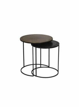 bijzettafel koper zwart set van 2