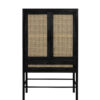Houten kast Zwart met webbing naturel