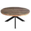 Ronde eettafel massief hout zwarte poten