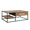 Lot salontafel hout met zwart onderstel industrieel