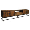tv dressoir hout metaal