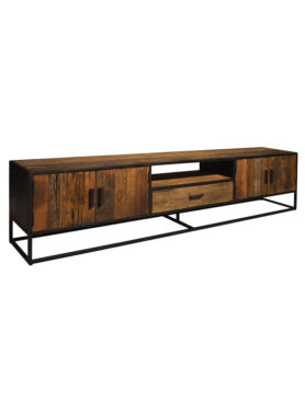 tv dressoir hout metaal