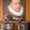Wandkleed oud portret klassiek velvet