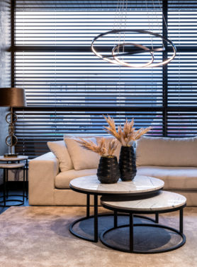 Richmond salontafel lexington set van 2 rond wit marmeren blad