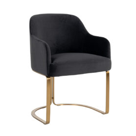 Stoel Antraciet velvet / Brushed gold