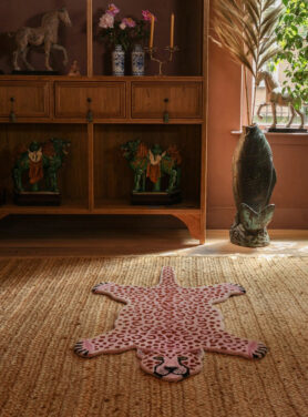 pinky luipaard vloerkleed