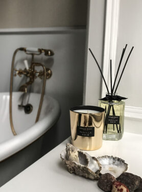 vanille geurkaars goud