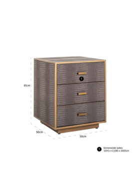 Richmond Ladenkast Classio 3 Laden (brushed Gold) Afmetingen