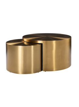 Richmond ronde gouden Salontafel Big & Rich Set Van 2 (brushed Gold)