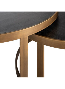 Richmond Salontafel Blackbone Brass Set Van 2 Zwart Goud