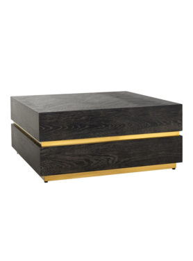 Richmond Salontafel Blackbone Gold 90x90 zwart met gouden details